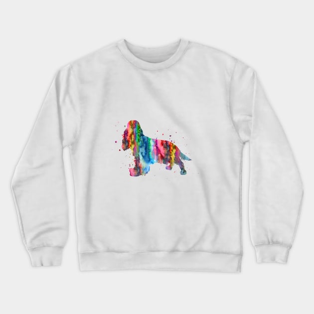 English Cocker Spaniel Crewneck Sweatshirt by RosaliArt